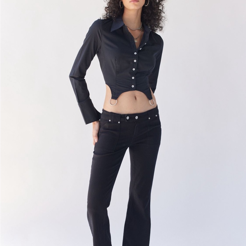 UO Vivienne Hardware Button Down Top - Picture 3 of 7